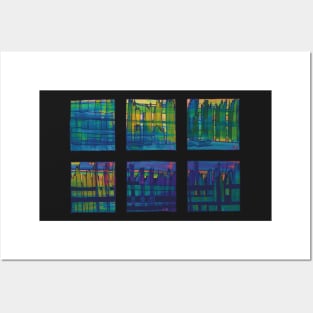 Liminal Space Blue Abstraction through 6 windows Posters and Art